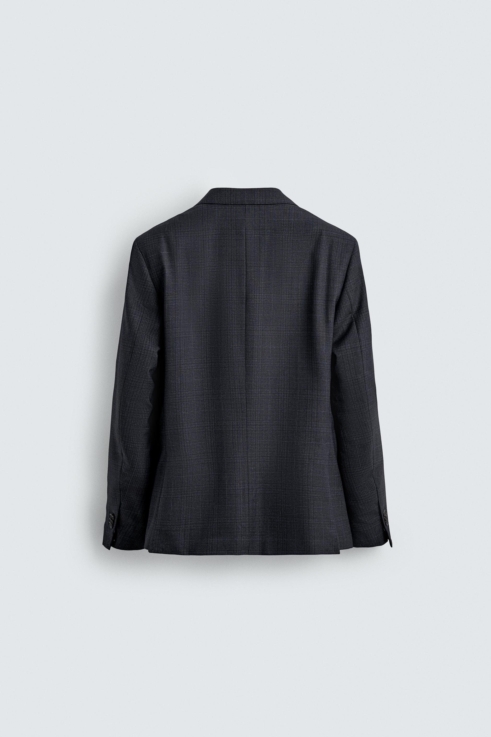 VESTE DE COSTUME À CARREAUX 100 % LAINE